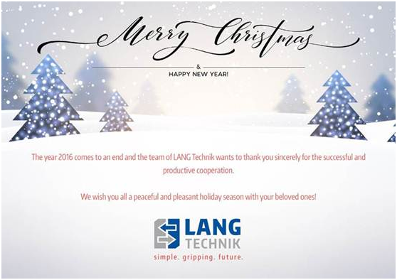 Merry Christmas and Happy New year from Lang Technik